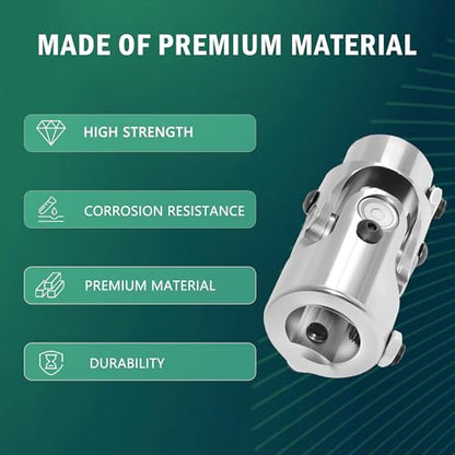 1" DD × 3/4" DD Universal U Joint U-Joint - color: Chorme, size: 1" DD x 3/4" DD