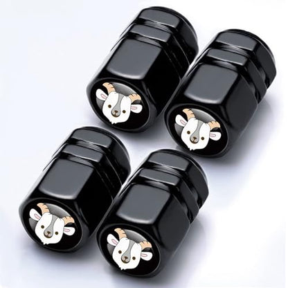 4Pack Goat Tire Valve Caps Aluminum Leak-Proof Valve Stem Covers - color: Goat