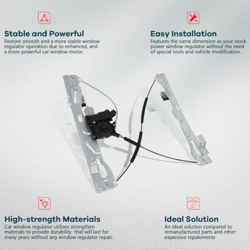 FINDAUTO 751-600 Power Window Regulator for 2011-2014 for Ford for F-150