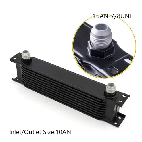 10 Row AN10-10AN Stacked Plate Oil Cooler With Mounting Bracket - color: Oil Cooler+Mounting Bracket, size: 10 Row-BK