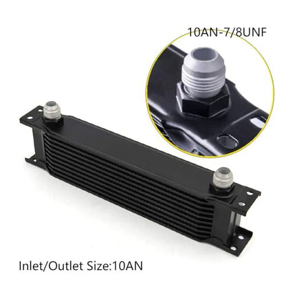 10 Row AN10-10AN Stacked Plate Oil Cooler With Mounting Bracket - color: Oil Cooler+Mounting Bracket, size: 10 Row-BK