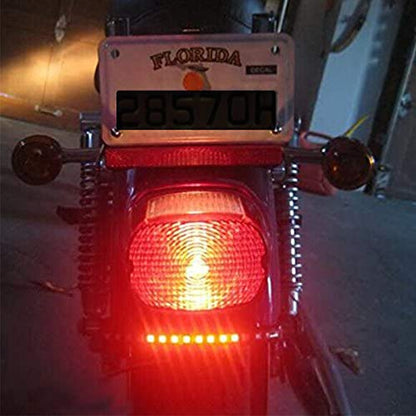 Motorcycle LED Turn Signal Tail Brake Stop Integrated Light 8" Rear LED Motorcycle Taillight License Plate Light Strip for Bike ATV SUV