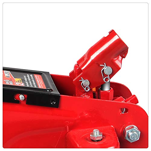 BIG RED T82012 Torin Hydraulic Trolley Service/Floor Jack with Blow Mold Carrying Storage Case, 2 Ton (4,000 lb) Capacity, Red - size: 2 ton with case