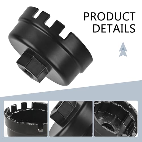 Oil Filter Wrench, Oil Filter Removal Tool, 64mm 14 Flute Oil Filters Wrench, Fits 2.5-5.7L Engine with Cartridge Style, for 4 Runner, RAV4, Highlander (Black)