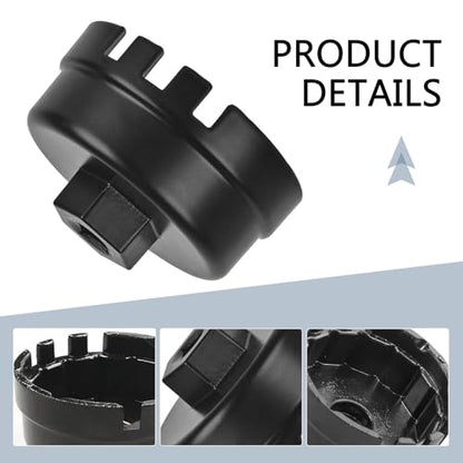 Oil Filter Wrench, Oil Filter Removal Tool, 64mm 14 Flute Oil Filters Wrench, Fits 2.5-5.7L Engine with Cartridge Style, for 4 Runner, RAV4, Highlander (Black)