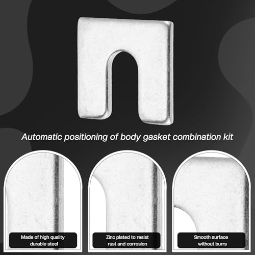 40 Pieces Auto Body And Fender Alignment Shim, Automotive Alignment Shim Assortment Kit With 1/16" & 1/8" Thick, 3/8" Slot Opening Shims, 1/4” Wide, Silver