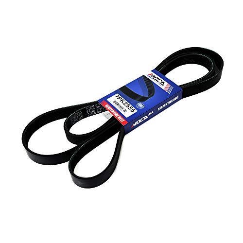 MOCA 7PK2555 EPDM Serpentine Belt for 95-98 Dodge B1500/B250 3.9L 5.2L & 99-03 Dodge Ram 1500 Van 5.2L 5.9L & 04-06 Audi A8 Quattro & Volkswagen Phaeton 4.2L V8 - size: 7PK2555