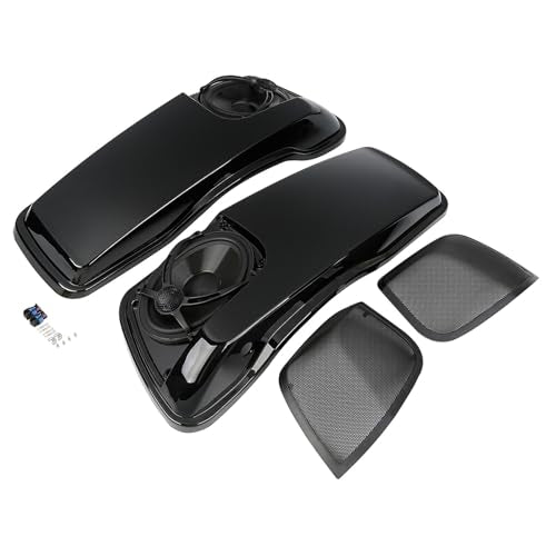 XMT-MOTO Hard Saddlebag Lids W/ 5"X7" Speakers Fit for Harley Touring - style: Black Dual 5x7 Speaker Saddlebag Lids 4 Speakers (14-later)