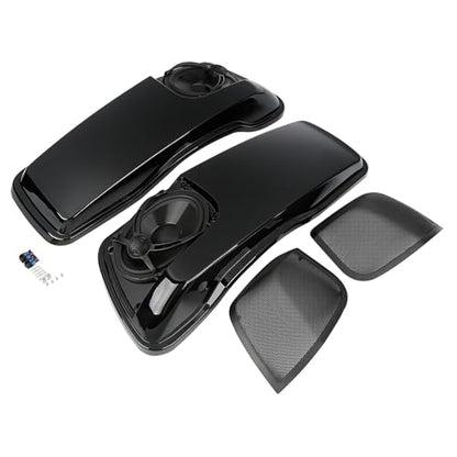 XMT-MOTO Hard Saddlebag Lids W/ 5"X7" Speakers Fit for Harley Touring - style: Black Dual 5x7 Speaker Saddlebag Lids 4 Speakers (14-later)