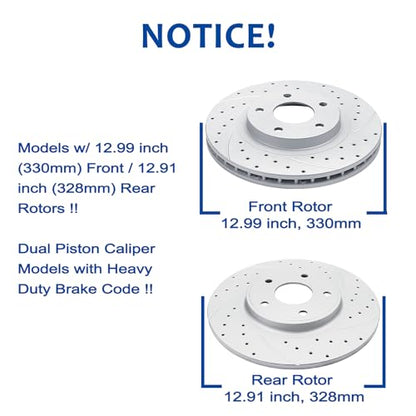 Acinoparts Front & Rear Brake Kit for Chrysler Town & Country Dodge Grand - size: HMBK5306853069