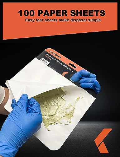 KREFINISH Body Filler Mixing Board Disposable Paper Mixing Board Sheets, Superior Mixing Pad for Contamination Free Body Filler Mixing, 100Pcs Solvent Resistant Tear-Off Quick-Mixing Papers - size: 11inch