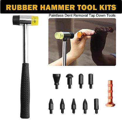 Jerbor 97PCS Car Dent Puller Kit, Paintless Dent Repair Kit with T-Bar Slide Hammer, Golden Lifter, Bridge Puller, Glue Gun & Tabs for Door Dings, Hail Damage, Auto Body Repair