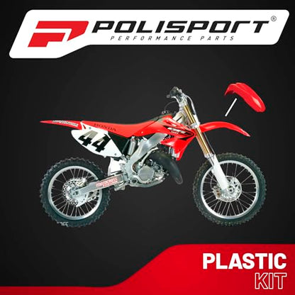 Polisport Supermoto (SM) Motocross (MX) Motard UFX Front Fender - Universal Fit for all Full Size Dirt Bikes w/UFX Mounting System - Red