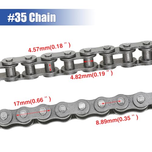 YOXUFA 65 Tooth Sprocket 35 Chain with 140 Links Replacement for Coleman CT100U CC100X Baja Doodle Bug Blitz Dirt Bug Racer DB30 Motovox Mbx10 Predator 97cc 100cc 2.5hp Mini Bike Powersports Parts