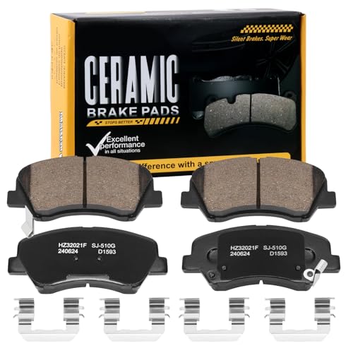 D1593 Front Ceramic Brake Pads Kit Fit For Hyundai Accent 2012-2017, For Kia Rio 2012-2017 - style: HZ1593