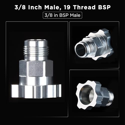 InoKraft Paint System Spray Gun Adapter M3/8 * 19, 3/8 inch Male 19 Thread BSP, Compatible with DeVilbiss Spray Guns, Devilbiss Models GTI, GFG Paint System Spray Gun Cup Liners & Lids - size: 3/8 inch Male 19 Thread BSP