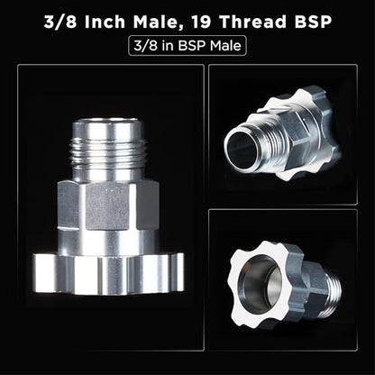 InoKraft Paint System Spray Gun Adapter M3/8 * 19, 3/8 inch Male 19 Thread BSP, Compatible with DeVilbiss Spray Guns, Devilbiss Models GTI, GFG Paint System Spray Gun Cup Liners & Lids - size: 3/8 inch Male 19 Thread BSP