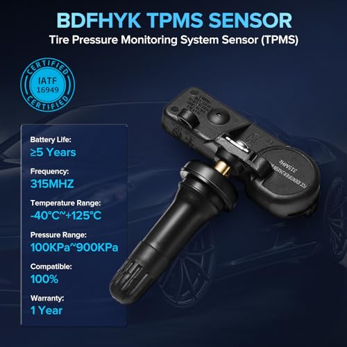 BDFHYK Tire Pressure Sensor 315Mhz Programmed TPMS Sensors Compatible with 2009-2018 Lincoln Mercury, F-150 F-250 Explorer Edge Mustang Expedition Escape Fusion, 9L3Z-1A189-A DE8T-1A180-A - style: DR3Z1A189A