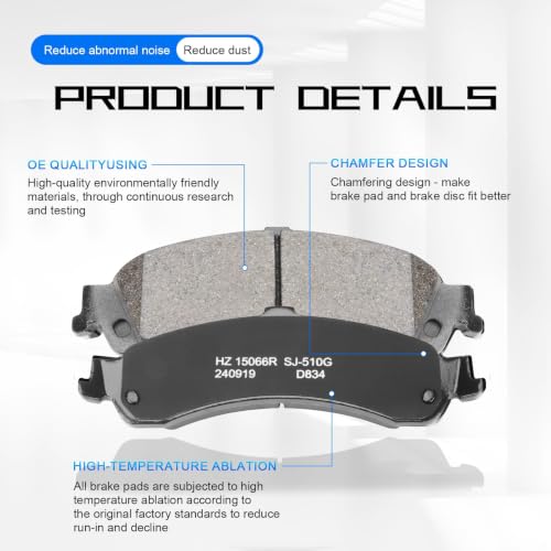 Ceramic Rear Rear Brake Pads Kit for GMC Sierra 1500 2001-2006 - size: D834