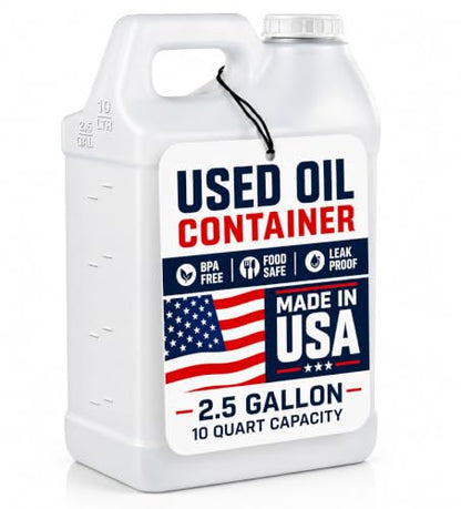 kitchentoolz 2.5 Gallon Water Jug - F-Style HDPE Carboy with Secure Seal Airtight Lid - Automotive Oil Container & Chemical Transport