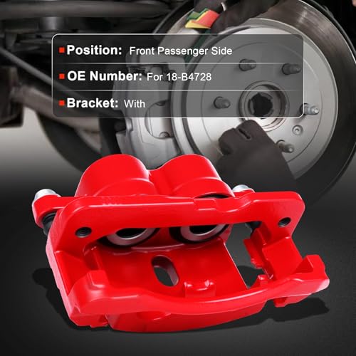 cciyu Front Right/Rear Left Disc Brake Caliper 18-B4728 With Bracket - size: Front Right[18-B4728]