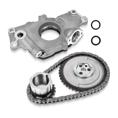 Engine Oil Pump & Timing Chain Kit - Compatible with Chevy Avalanche/Silverado/Tahoe/Express/Suburban, for GMC Sierra 1500/Yukon/Savana - Fits 4.8L 5.3L 6.0L LS Engines (LS1 LS2 LS3)