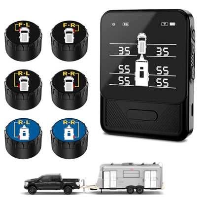 RV Tire Pressure Monitoring System TPMS with 6 Sensors - size: 6 Sensors
