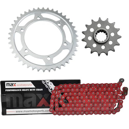 Max Motosports Red O-Ring Chain Sprocket Kit Fits Yamaha MT09 XSR900 FZ09 - color: Red