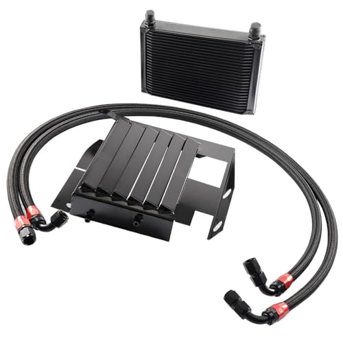 G-PLUS Engine Transmission Oil Cooler Kit Upgrade 25 Row Aluminum Compatible With BMW 3 SERIES 335I E90 E92 N54 Black - color: Black, size: BMW 3 SERIES