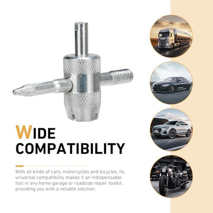 4-in-1 Stainless Steel Tire Valve Stem Tool, Multifunctional Valve Core Remover, Puller & Screwdriver Wrench, Tire Repair Accessories for Car, Motorcycle, Bicycle