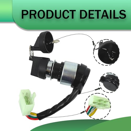 5 Pin Ignition Key Switch with 5 Wire Replacement for Go Kart Dune Buggy ATV 50cc 70cc 90cc 110cc 125cc 150cc 200cc 250cc