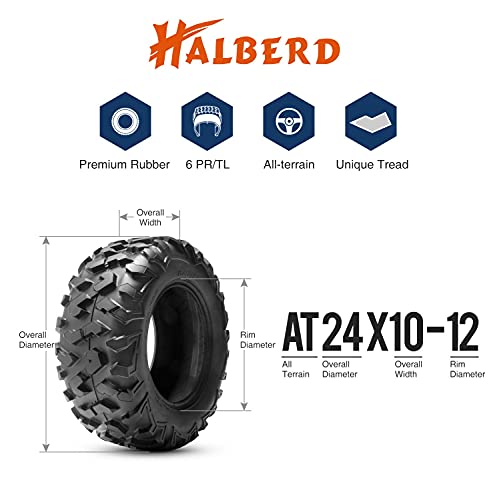 HALBERD ATV Tire, 24x10-12, 6PR All Terrain - size: 24x10-12