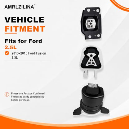 Engine Motor Transmission Mount Kit for Ford Fusion 2013-2016 - size: 2013-2016 Ford Fusion S/SE 2.5L