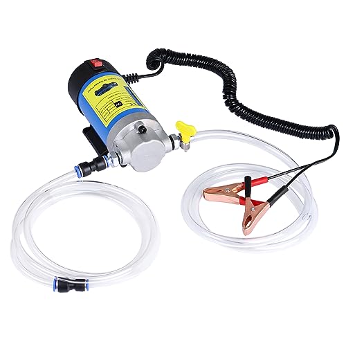 Oil Extractor Pump 12V 100W, Engine Oil Transfer Change Pump, Portable Electric Self-Priming Gear Pump Oil Change Pump with Tubes for Car Motorcycle RV ATV and Boat