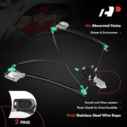 A-Premium Front Passenger Side Power Window Regulator with Motor (2-Pin) - style: Front Passenger(RH)