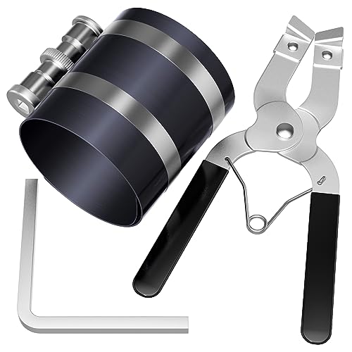 Moker Piston Ring Compressor Tool Kit 2-1/8 to 7 Inch 53mm-175mm with Plier