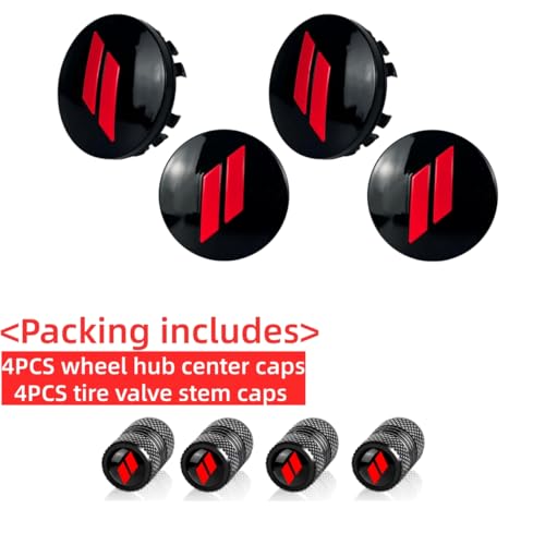 4Pcs Wheel Center Cap 63mm/2.5 inches Compatible with Dodge(red) - color: red