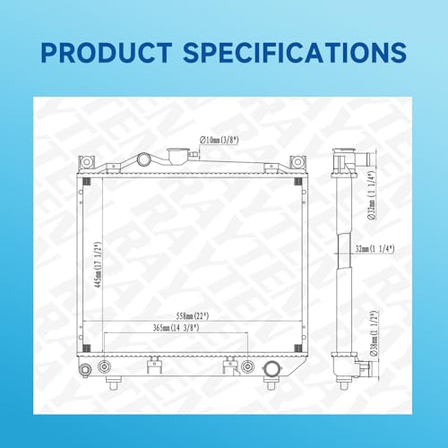 Rayten 981 Radiator Compatible with 1987-1999 Dodge Dakota 2.2L 2.5L L4 3.9L V6,OE# 4266892 4266893 4401070 4401071 4401072 4401073 4401172 4401180 4401726 CU981 CRS981 - size: RAD:981
