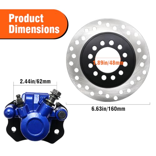 Blue Rear Hydraulic Brake Assembly Caliper Master Cylinder Kit - color: blue