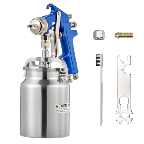 VEVOR Siphon Feed Spray Gun, High Atomization Air Paint Spray Gun, 1000cc Automotive Paint Sprayer with 1.8 mm Nozzle, Adjustable Flow Rate & Air Volume for Car, Furniture, Wall, House Painting - size: Siphon -1.8 mm