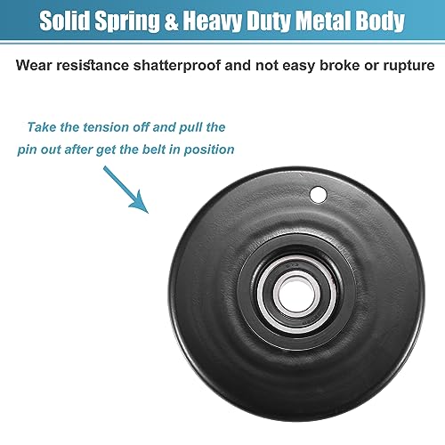 uxcell Drive Belt Tensioner Assembly Accessory Idler Pulley Tightener Pulley No.1112000070 for Mercedes-Benz SLK 230 1998-2004 Black Metal
