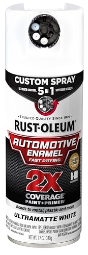 Rust-Oleum 2X Automotive Enamel 5-in-1 Spray Paint, Ultra Matte White - color: Ultra Matte White, size: 12 Ounce (Pack of 1)