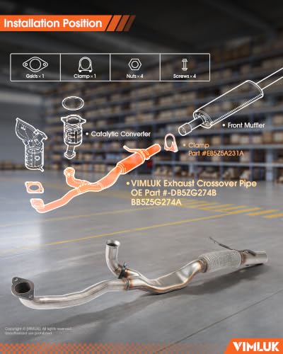 Exhaust Y Pipe for Ford Explorer 2011-2019 3.5L (VK-55661) - size: 2011-2019 Ford Explorer 3.5L
