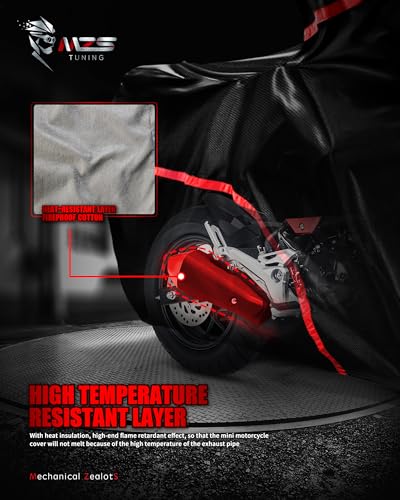 MZS Motorcycle Cover Waterproof Outdoor fits up to 73" Street Bikes Scooter - size: Medium 73 inches