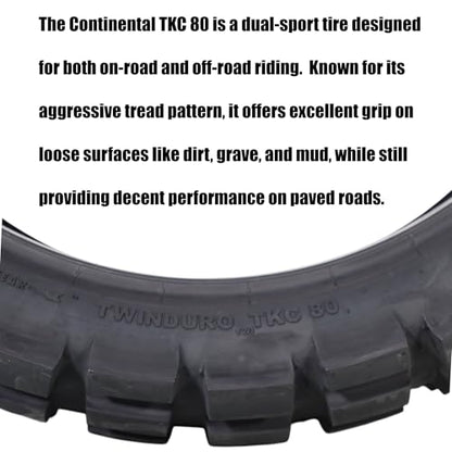 Continental TKC 80 170/60B17 M/C 72Q TL Twinduro Rear Motorcycle Tire - size: 170/60B17