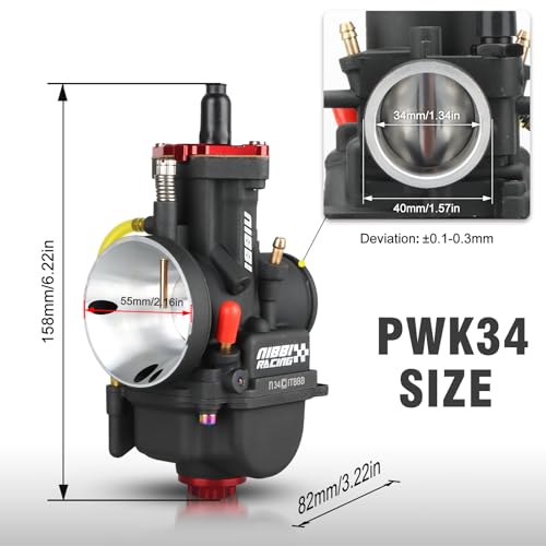 NIBBI Carburetor PWK34 fit Motorcycle Engine with 34mm Carb Jets Motorcycle Engine with Carb Jets for Dirt Bike Mini Bike Pit Bike GY6 ATV - size: PWK34MM