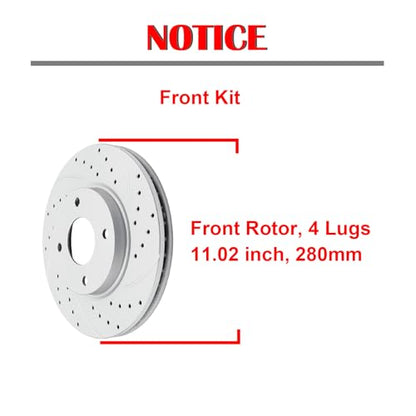 Acinoparts Front Brake Kit for 2009-2014 Nissan Cube 2007 2008 2009 2010 - size: ABK31463