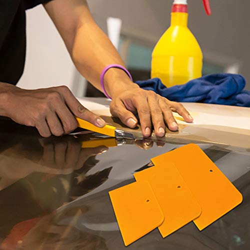 DaKuan 9-Piece Automotive Body Filler Spreader Kit - 3x4", 3x5", 3x6" Reusable PE Plastic Spreaders for Bondo, Putty, Glaze, Caulk & Paint (4,5,6 Inch)
