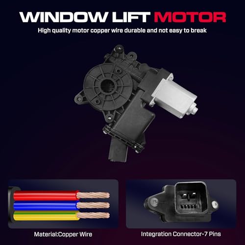 Front Driver Side Power Window Regulator (7 Pins) Fit for 2011-2015 Chevrolet Chevy Cruze, 2016 Chevy Cruze Limited, with Auto Up and Down, with Motor, 748-974, Front Left, 94532757 - size: Front Driver (LH)