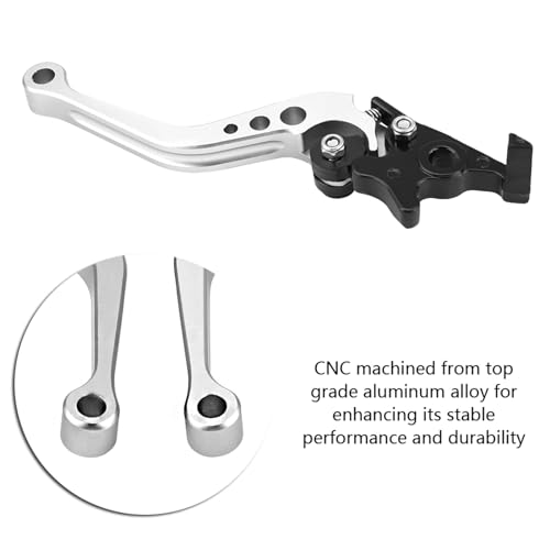 Zerone 1 Pair Motorcycle Levers Brake, Clutch Handle of CNC Aluminum Motorcycle Clutch Drum Motorcycle Brake Handle (Silvery White) - color: Silvery White